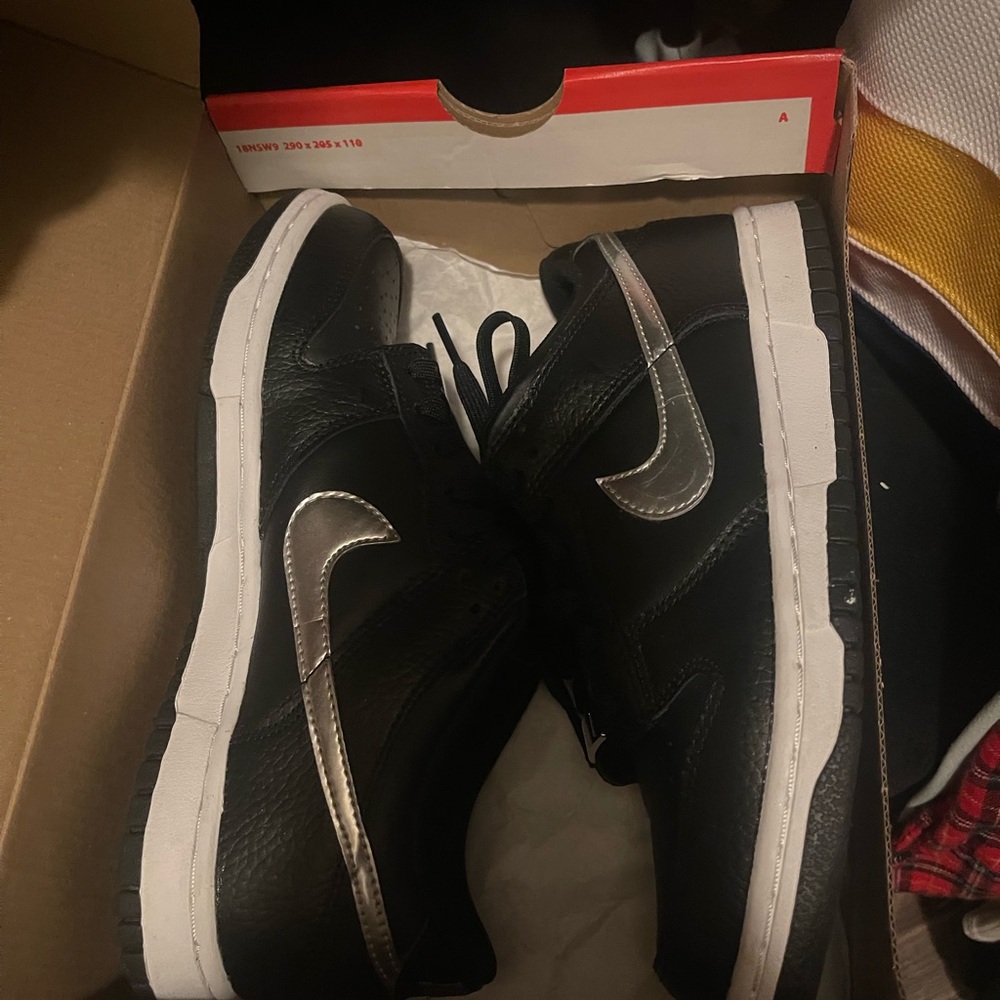 Nike Black and Silver Shoes